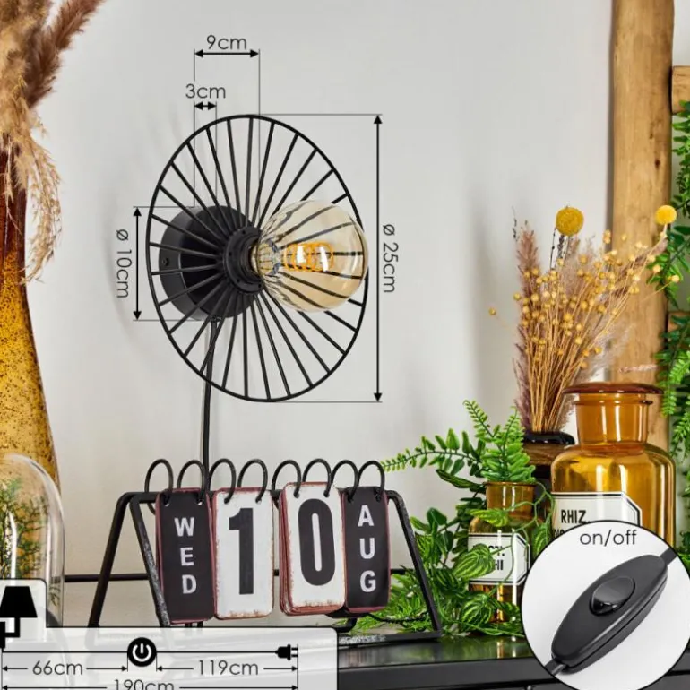 Applique murale Rossedalen Noir, 1 lumière