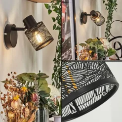 Applique murale Roto Noir, 1 lumière