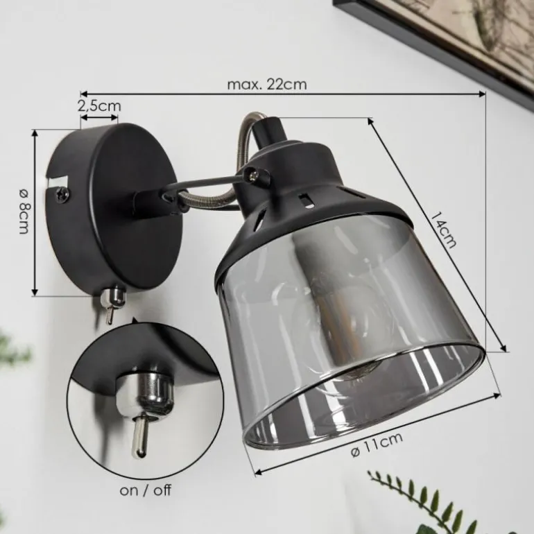 Applique murale Safari Noir, 1 lumière