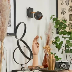 Applique murale Tome LED Laiton, Noir, 1 lumière