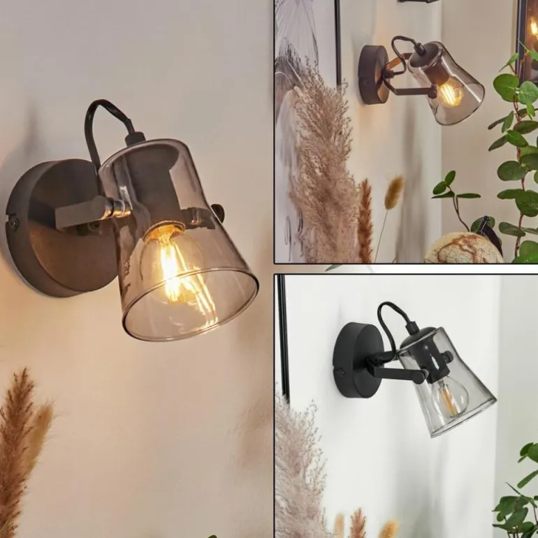 Applique murale Trajouca Noir, 1 lumière