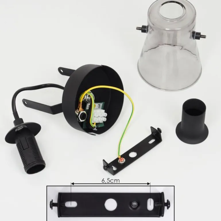 Applique murale Trajouca Noir, 1 lumière