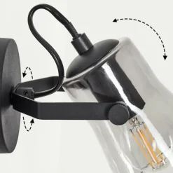 Applique murale Trajouca Noir, 1 lumière