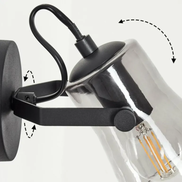 Applique murale Trajouca Noir, 1 lumière