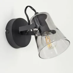 Applique murale Trajouca Noir, 1 lumière