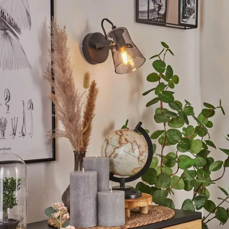 Applique murale Trajouca Noir, 1 lumière