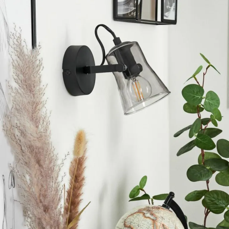 Applique murale Trajouca Noir, 1 lumière