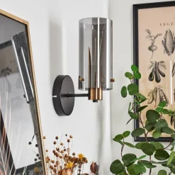 Applique murale Vaurois Laiton, Noir, 1 lumière