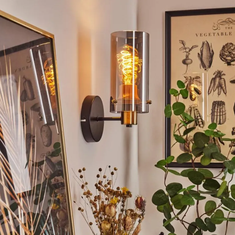 Applique murale Vaurois Laiton, Noir, 1 lumière