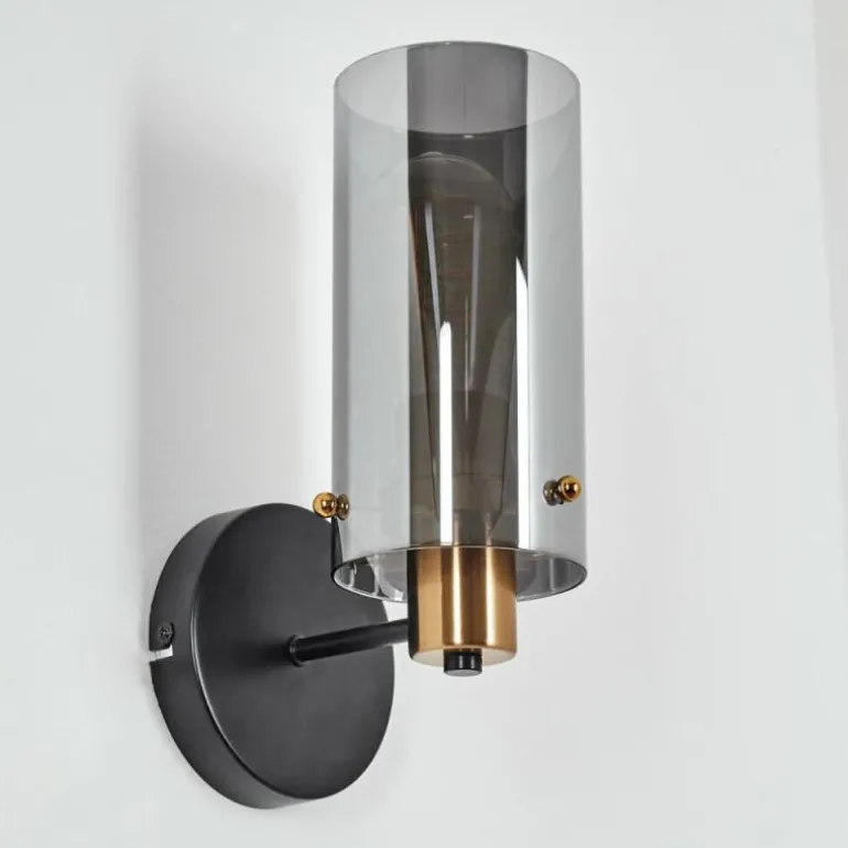 Applique murale Vaurois Laiton, Noir, 1 lumière