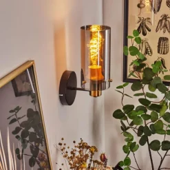 Applique murale Vaurois Laiton, Noir, 1 lumière