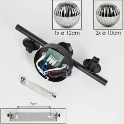 Applique murale - Verre 10, 12 cm Chehalis Fumé, 3 lumières