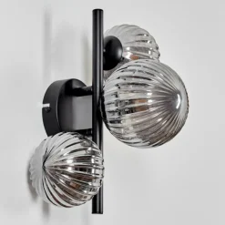 Applique murale - Verre 10, 12 cm Chehalis Fumé, 3 lumières