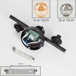 Applique murale - Verre 10, 12 cm Chehalis Ambre, Fumé, 3 lumières