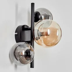 Applique murale - Verre 10, 12 cm Chehalis Ambre, Fumé, 3 lumières