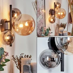 Applique murale - Verre 10, 15 cm Chehalis Ambre, Fumé, 3 lumières