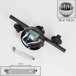 Applique murale - Verre 10 cm Chehalis Fumé, 3 lumières