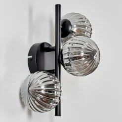 Applique murale - Verre 10 cm Chehalis Fumé, 3 lumières