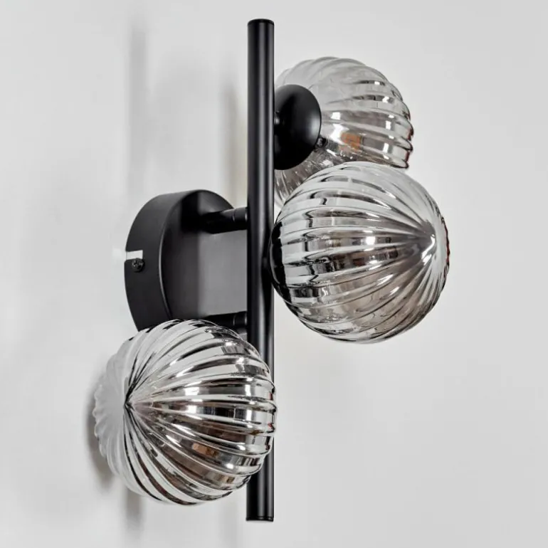 Applique murale - Verre 10 cm Chehalis Fumé, 3 lumières