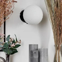 Applique murale - Verre 15 cm Chehalis Blanc, 1 lumière