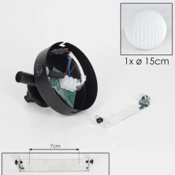 Applique murale - Verre 15 cm Chehalis Blanc, 1 lumière