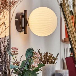 Applique murale - Verre 15 cm Chehalis Blanc, 1 lumière