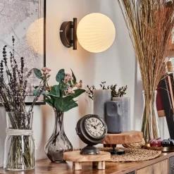 Applique murale - Verre 15 cm Chehalis Blanc, 1 lumière