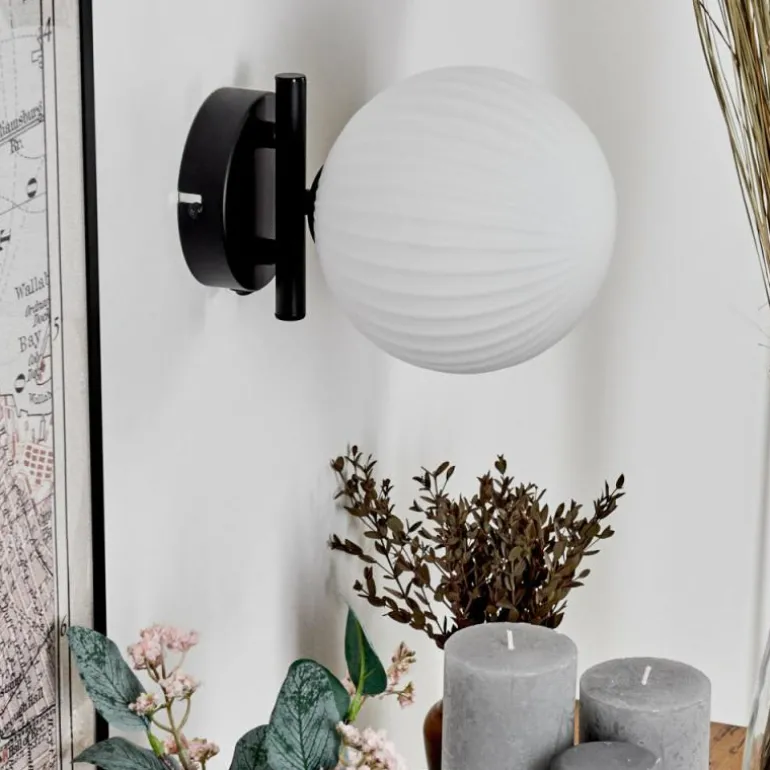 Applique murale - Verre 15 cm Chehalis Blanc, 1 lumière