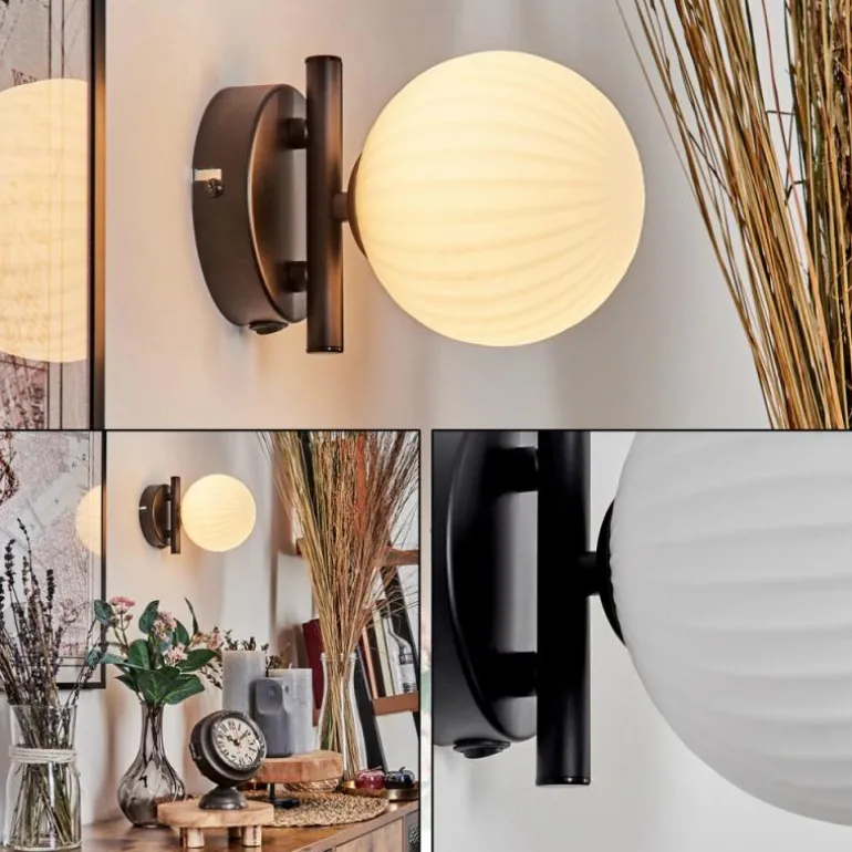 Applique murale - Verre 12 cm Chehalis Blanc, 1 lumière