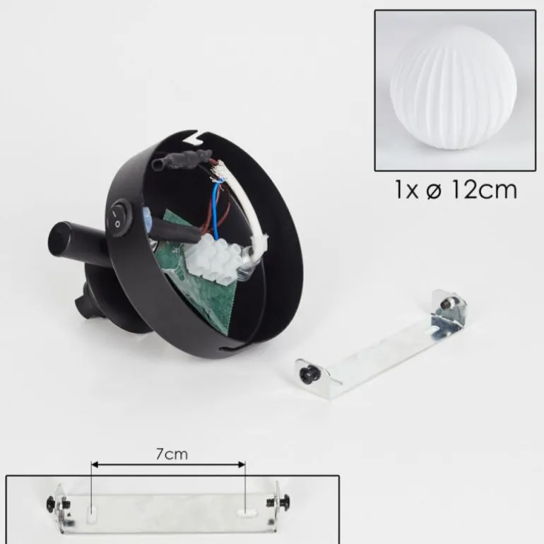 Applique murale - Verre 12 cm Chehalis Blanc, 1 lumière