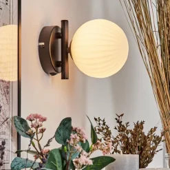 Applique murale - Verre 12 cm Chehalis Blanc, 1 lumière