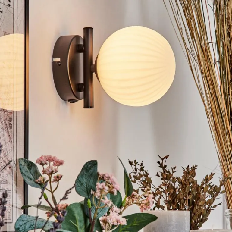 Applique murale - Verre 12 cm Chehalis Blanc, 1 lumière