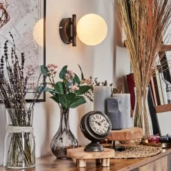 Applique murale - Verre 12 cm Chehalis Blanc, 1 lumière