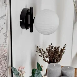 Applique murale - Verre 12 cm Chehalis Blanc, 1 lumière