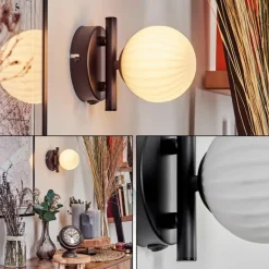 Applique murale - Verre 10 cm Chehalis Blanc, 1 lumière