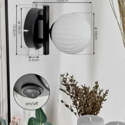 Applique murale - Verre 10 cm Chehalis Blanc, 1 lumière