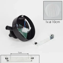 Applique murale - Verre 10 cm Chehalis Blanc, 1 lumière