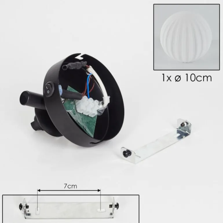 Applique murale - Verre 10 cm Chehalis Blanc, 1 lumière