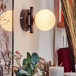 Applique murale - Verre 10 cm Chehalis Blanc, 1 lumière