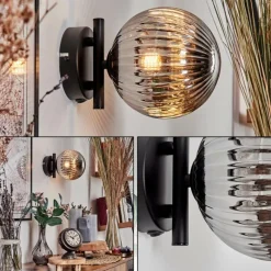 Applique murale - Verre 15 cm Chehalis Fumé, 1 lumière