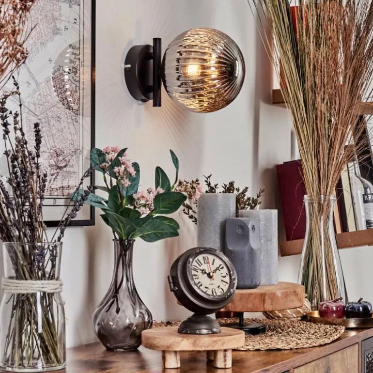 Applique murale - Verre 15 cm Chehalis Fumé, 1 lumière