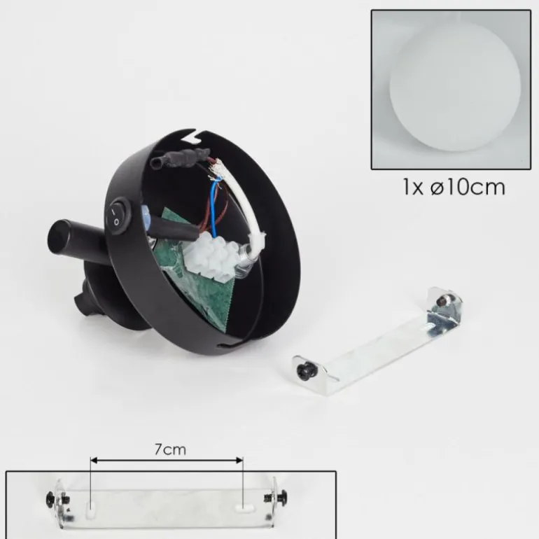 Applique murale - Verre 10 cm Chehalis Blanc, 1 lumière