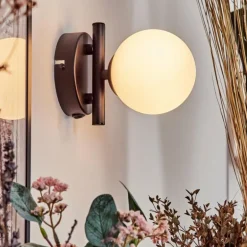 Applique murale - Verre 10 cm Chehalis Blanc, 1 lumière