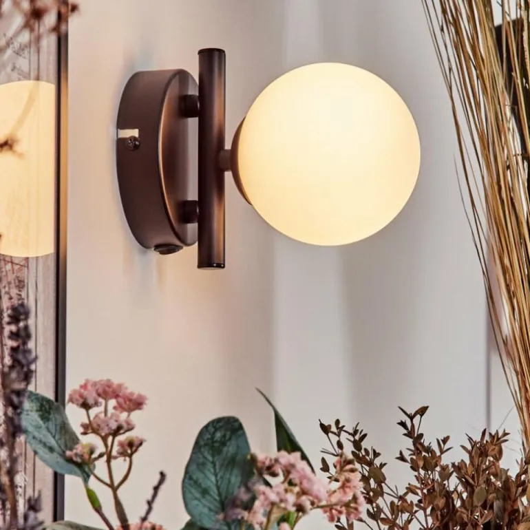 Applique murale - Verre 10 cm Chehalis Blanc, 1 lumière