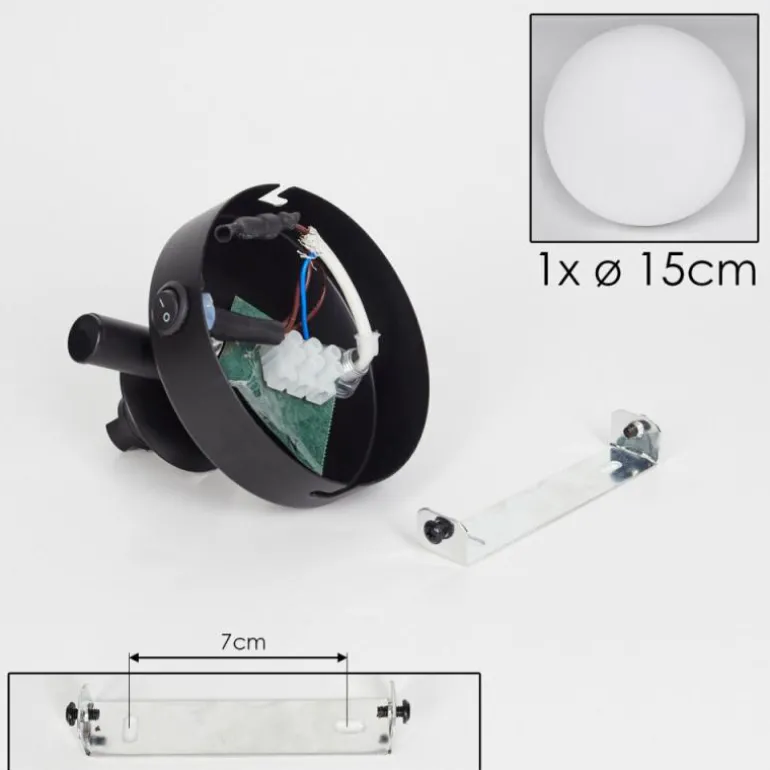 Applique murale - Verre 15 cm Chehalis Blanc, 1 lumière