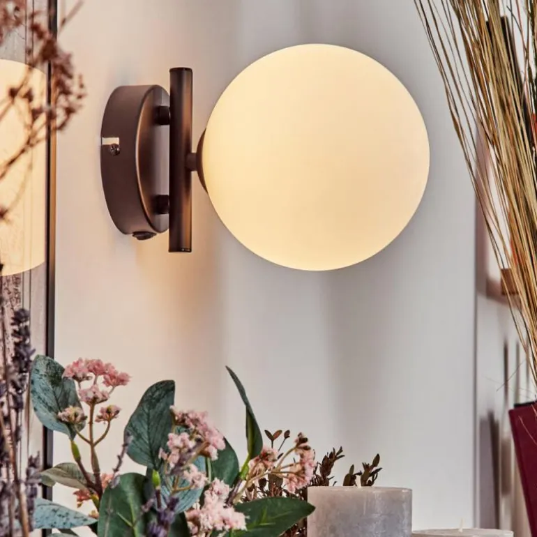 Applique murale - Verre 15 cm Chehalis Blanc, 1 lumière