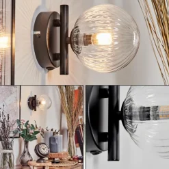 Applique murale - Verre 12 cm Chehalis Clair, 1 lumière