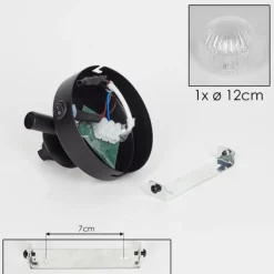 Applique murale - Verre 12 cm Chehalis Clair, 1 lumière