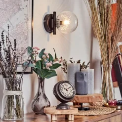 Applique murale - Verre 12 cm Chehalis Clair, 1 lumière