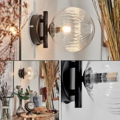 Applique murale - Verre 15 cm Chehalis Clair, 1 lumière